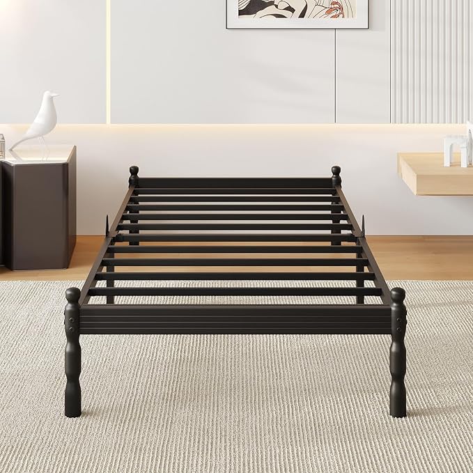 12 Inch Twin XL Bed Frame Keep Mattress from Sliding, Twin XL Size Platform Bed Frames No Box Spring Needed, Heavy Duty Metal Bedframe, Non-Slip, Easy Assembly