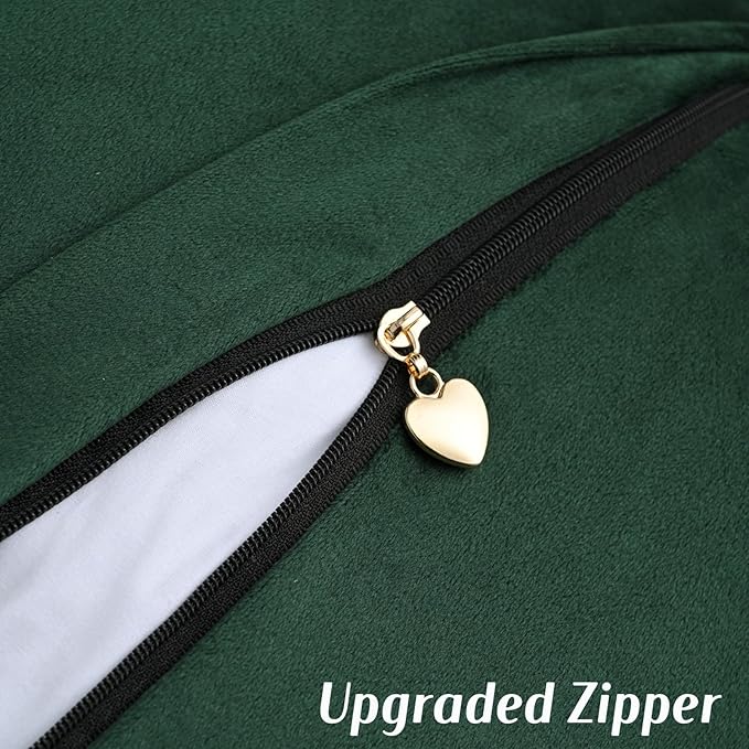 FUTEI Dark Green Chenille Throw Pillow Covers 22x22 Inch Set of 2,Soft Cozy Bound Edge Design Cushion Case,Home Decor for Couch Bed Living Room