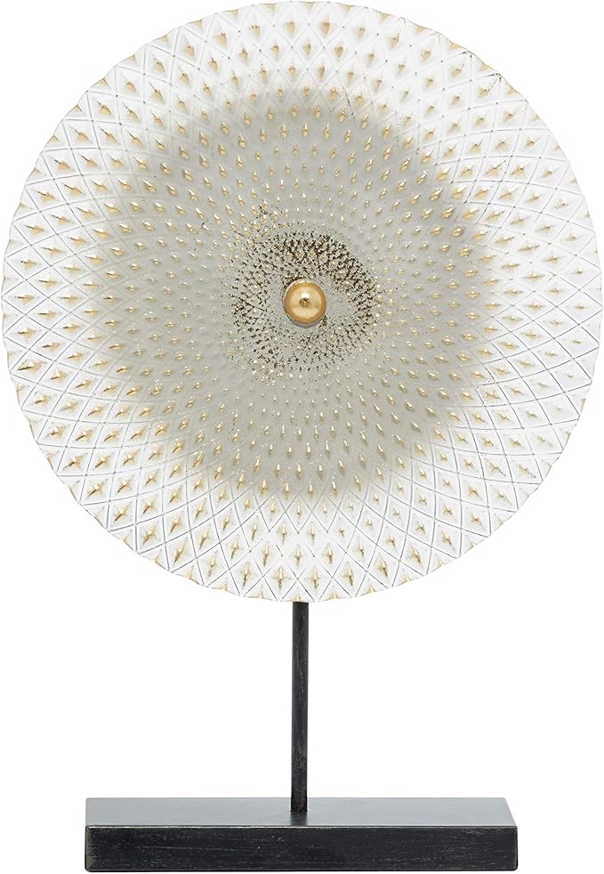 Deco 79 Metal Geometric Decorative Sculpture Home Decor Statue with Black Base, Accent Figurine 14" x 3" x 20", Gray