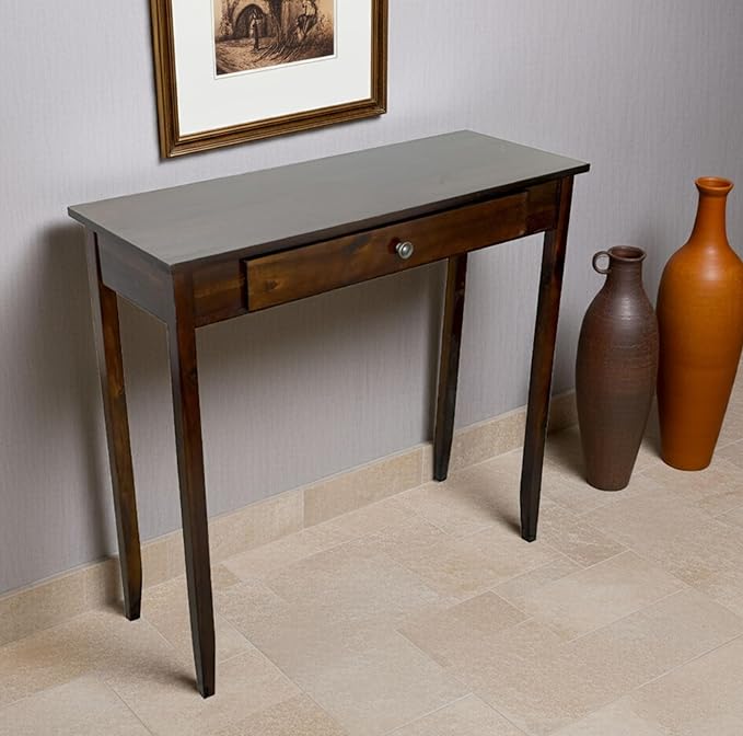 Solid Acacia Console Table w/Drawer