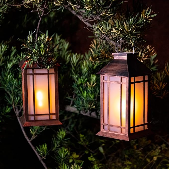Afirst Solar Lantern Outdoor, Hanging Lights Decorative Outdoor Lighting Waterproof Umbrella Lights for Patio Garden, Table,Party Decor, 2 Pack