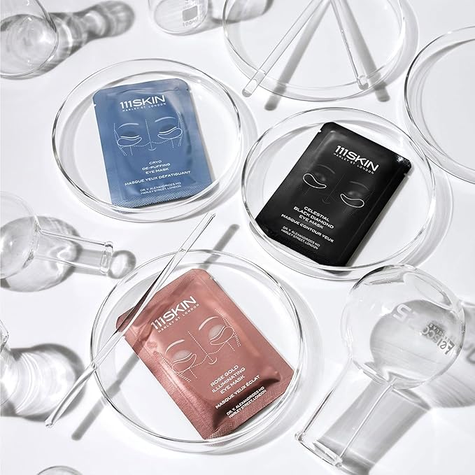 111SKIN Cryo De-Puffing Eye Mask, Hydrating Under Eye Patches for Puffy Eyes & Dark Circles with Seaweed Extract, Vit E & Peptide Complex, Nourishing Formula for Fine Lines & Puffiness, 8 Pairs, Blue