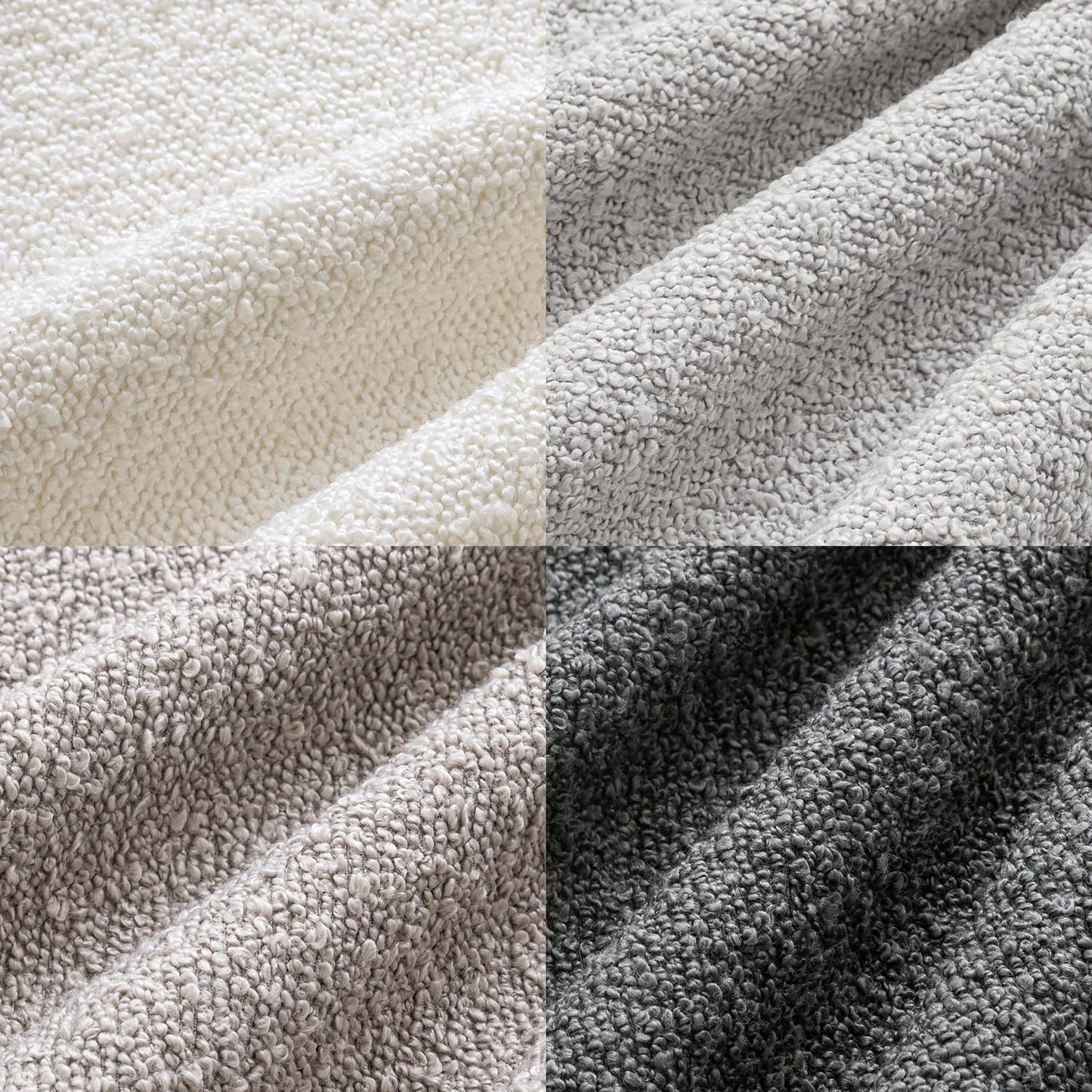 MIULEE Pack of 4 Decorative Textured Boucle Throw Pillow Covers 18x18 Inch Neutral Grey Accent Solid Pillow Cases Couch Cushion Covers for Modern Farmhouse Boho Chair Sofa Bed Livingroom Home Decor