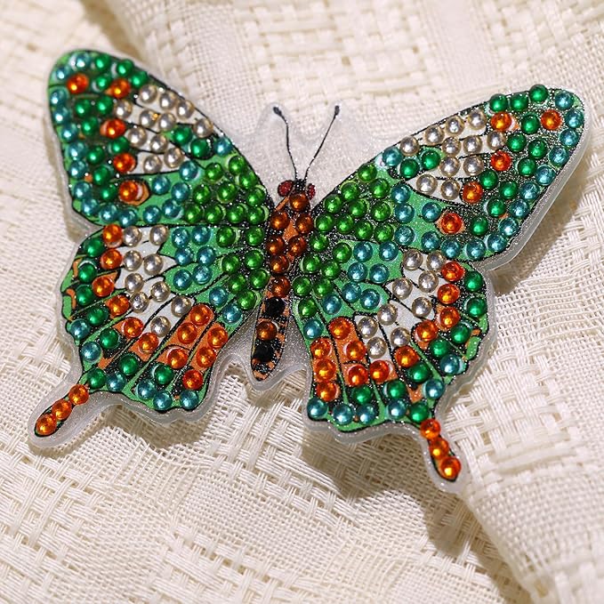 Yanfairy 8 Pcs Butterfly Diamond Painting Kits, Diamond Art Kits for Garden Decor, Butterfly Stakes Diamond Art Kits for Adults, Crafts for Adults