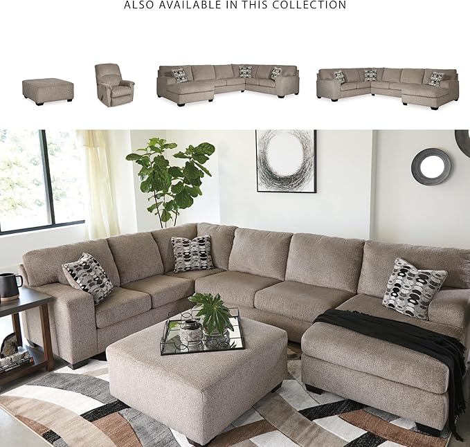 Signature Design by Ashley Ballinasloe Traditiona Square Oversized Ottoman, Beige