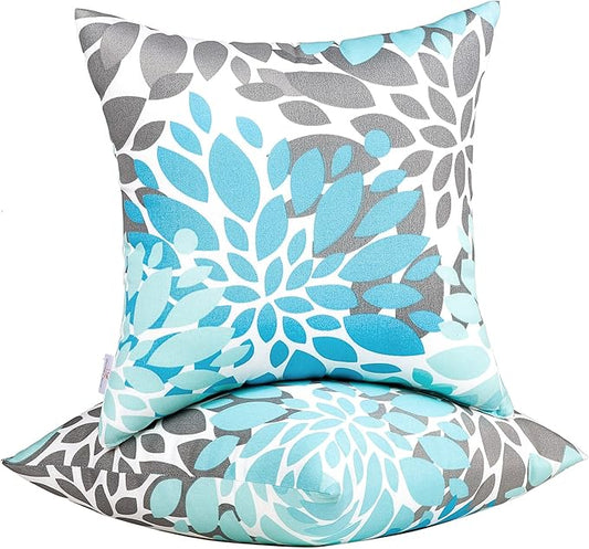 JMGBird Outdoor Pillows Waterproof Set of 2 Outdoor Throw Pillows with Insert Included Pillow 18×18 Inch Outdoor Pillow for Patio Furniture