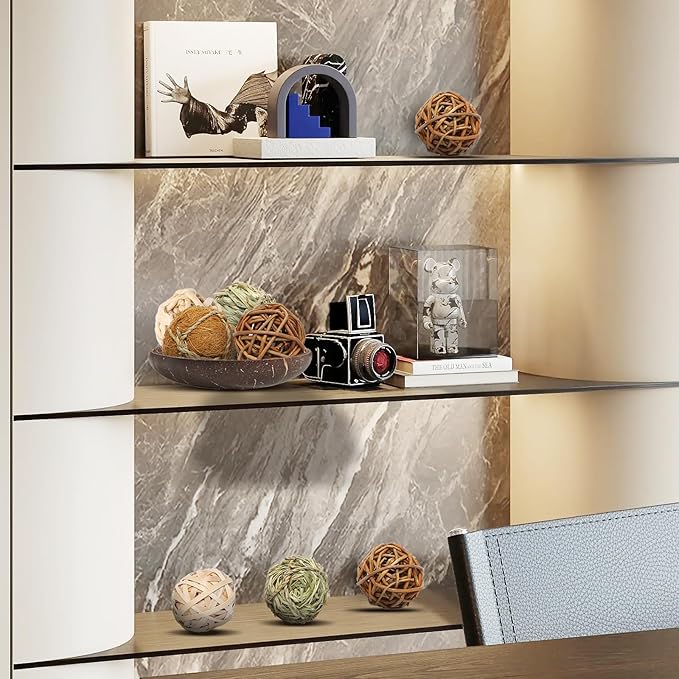 Set of 6 Decorative Balls for Bowls，2.8 inch Wicker Rattan Balls Decorative Orbs，vase fillers for centerpieces，Bowl fillers for Home Decor