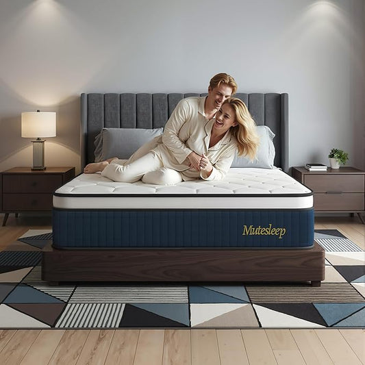 King Size 12 Inch Mattress in a Box, Medium Firm Hybrid with Reinforced Lumbar Support, Memory Foam and Pocket Springs for Edge Support and Pressure Relief