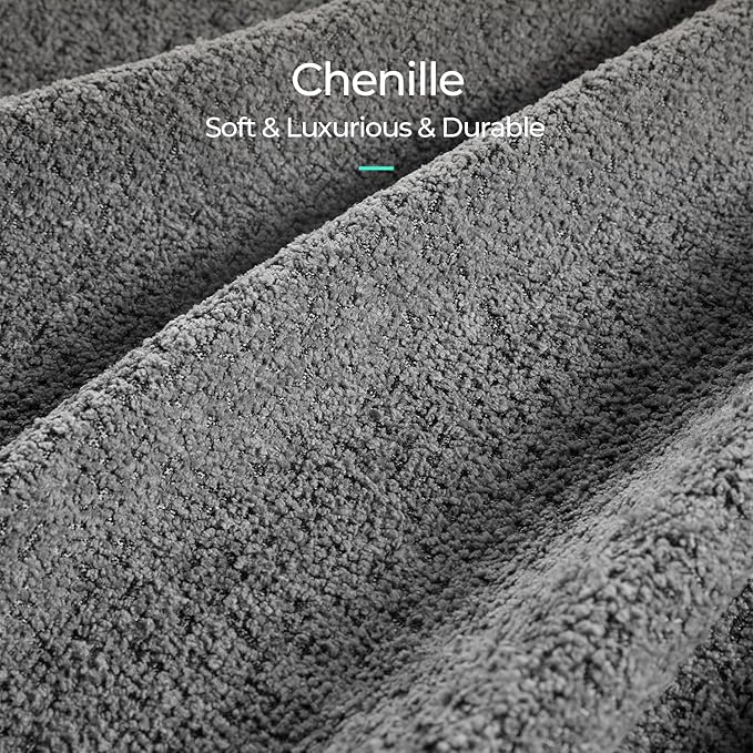 LINSY Accent Chair Ottoman Set: Chenille Barrel Chair with Foot Rest, Mid-Century Modern Small Reading Chair Upholstered Armchair with Footrest for Living Room Bedroom Study Room Office