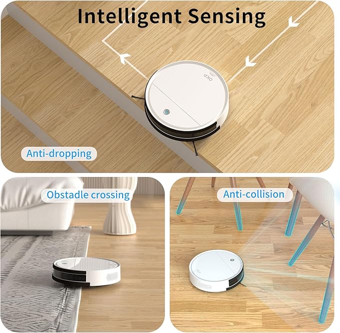 OKP K5 Robot Vacuum Cleaner, No Tangled Hair, Super Thin, 2500pa Suction, Cleaning Schedules, Self-Charging, Robotic Vacuums with Wi-Fi/App/Alexa Control, Ideal for Pet Hair Carpets Hard Floors