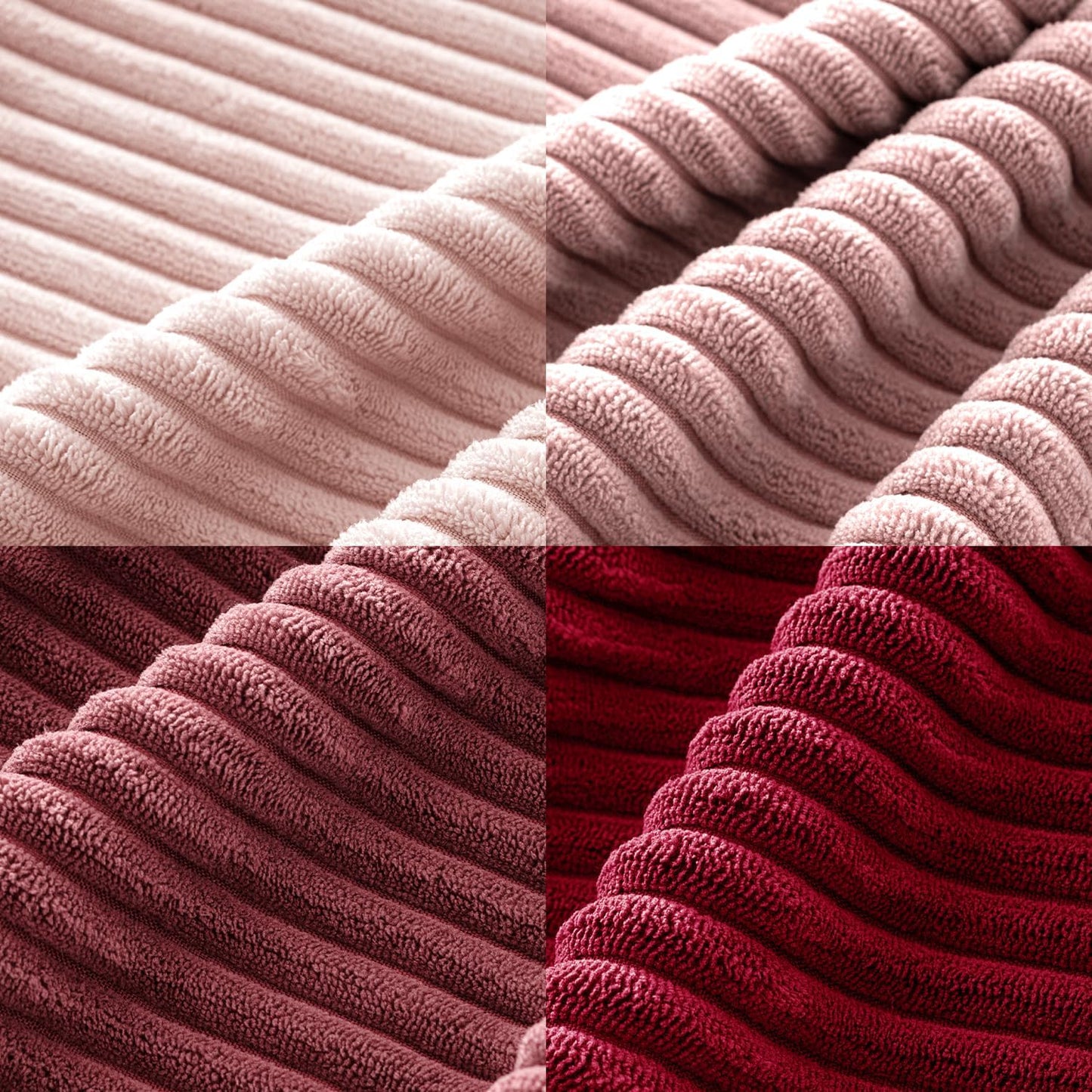 MIULEE Boho Farmhouse Christmas Throw Pillow Covers 18x18 Inch Set of 4 Romantic Decorative Cushion Covers Spring Corduroy Home Decor for Feminine Valentines Couch Bed Sofa Living Room Aesthetic Pink