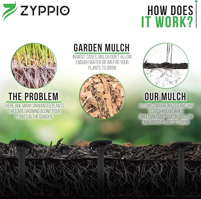 Black Rubber Mulch Border for Landscaping, 10', 120” x 4.5” Roll, Natural-Looking Permanent Garden Barrier for Plants, Vegetables, and Flowers, Recycled and Sustainable, 15 Plastic Anchors Included