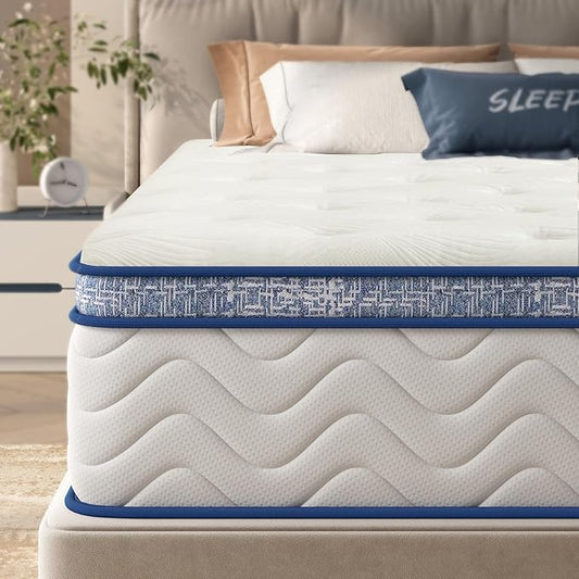 Memory Foam Mattress, 10/12/14 Inch Mattress for Home/Hotel Use (White, Full, 10, 10, Inches)