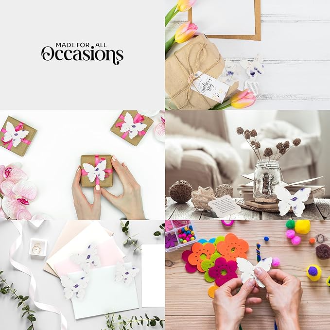 Set of 24 Purple Butterfly – Plantable Seed Paper Embedded with Wildflower Seeds for Bridal Shower, Wedding Gift, Birthday, & Other Milestone Celebrations