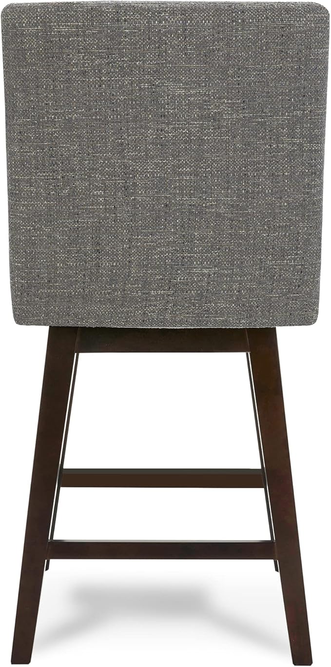 CHITA Counter Height Swivel Bar Stools Set of 4, FSC Certified Upholstered Fabric Barstool Chairs with Back, 26.8" H Seat Height, Fabric in Fog