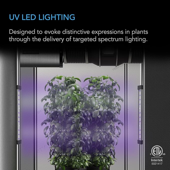 AC Infinity IONBEAM U2, Targeted Spectrum UV LED Grow Light Bars 11”, 2-Bar Lighting Kit with 365nm and 395nm Diodes, Digital Dimming Schedule Controller, for Indoor Plants, Grow Tents, Greenhouses