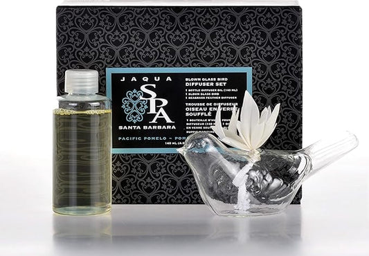 Reed Diffuser for Home – Pacific Pomelo Citrus Scent, Bird-Shaped Hand-Blown Glass Bottle, Long-Lasting Aromatherapy Room Fragrance, Giftable Decorative Diffuser, 5 oz by Jaqua