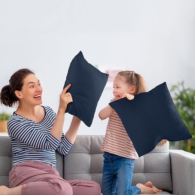 Utopia Bedding Throw Pillows Insert (Pack of 2, Navy) - 22 x 22 Inches Bed and Couch Pillows - Indoor Decorative Pillow