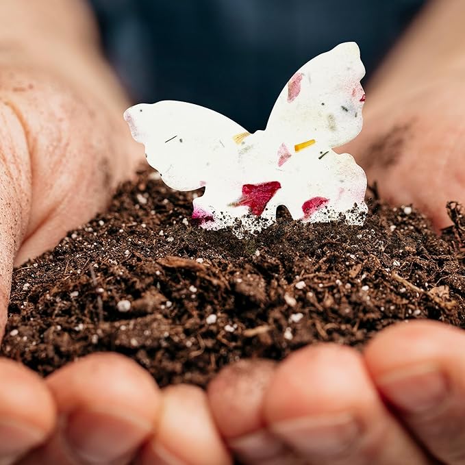 50 pcs Large Seed Paper – Pink Plantable Wildflower Butterflies for Bridal Shower, Wedding Gift, Birthday, Mother's Day & Other Milestone Celebrations