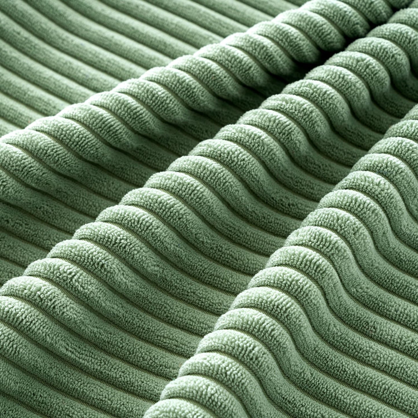 MIULEE Boho Farmhouse Throw Pillow Covers 18x18 Inch Set of 4 Mordern Nordic Cushion Covers Soft Corduroy Home Decor for Couch Bed Sofa Living Room Sage Green