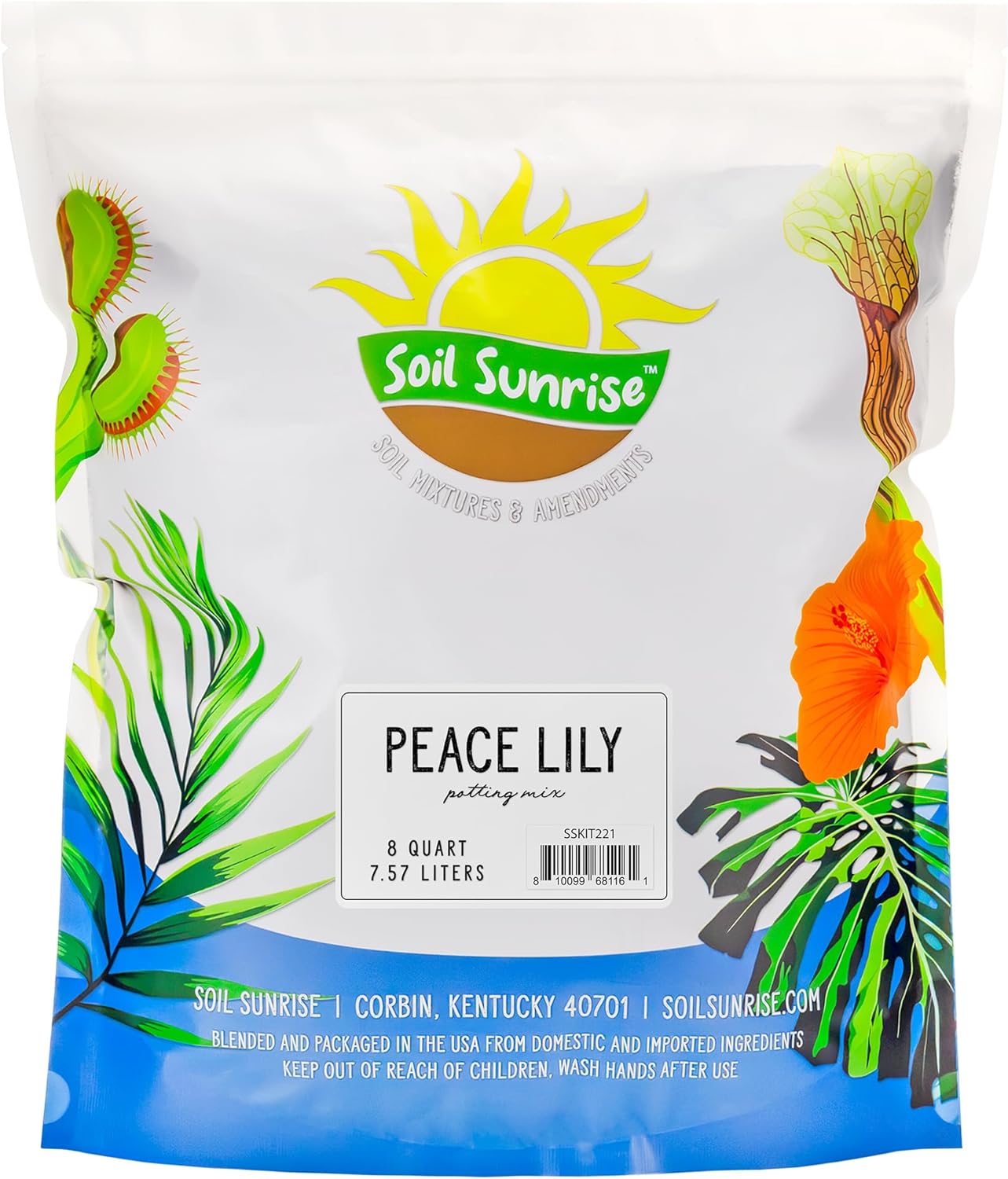 Peace Lily Potting Soil Mix (8 Quarts), for Planting, Growing, or Repotting Peace Lily Plants