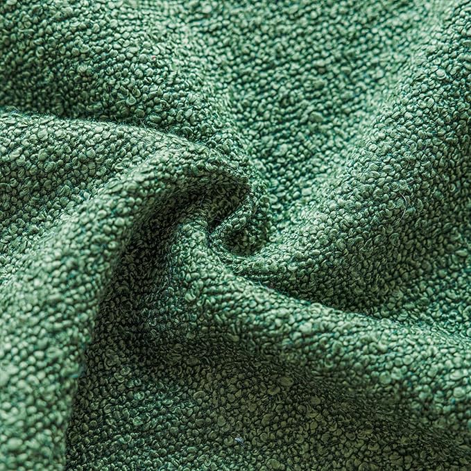 Foindtower Pack of 2, Decorative Textured Boucle Throw Pillow Covers Accent Solid Pillow Cases Cozy Soft Couch Cushion Case for Chair Sofa Bedroom Living Room Home Decor 22 x 22 Inch Hunter Green