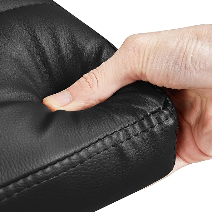 Yaheetech Bar Stools, Adjustable PU Leather Swivel Barstools, Modern Counter Stools with Back and Footrest, Counter Height Barstools for Bar, Kitchen, Dining Room, Black