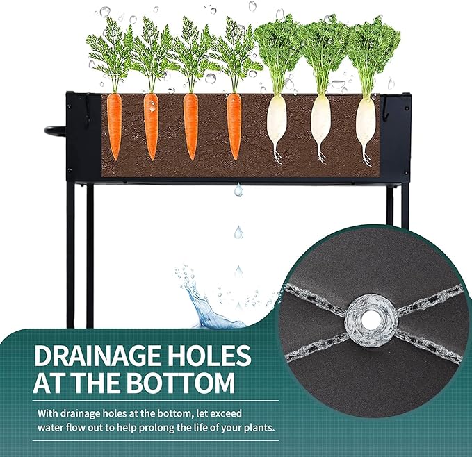 MIXC 50 * 26 * 31 Large Metal Raised Garden Beds with Legs, Elevated Planter Boxes Outdoor Raised for Gardening, Bigger Planter Box for Vegetable Flower Herb