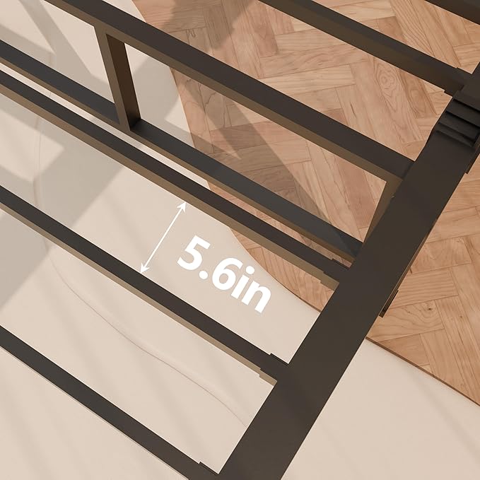 FUIOBYVV Twin XL Bed Frames 14 Inch Heavy Duty Metal Platform Bed Frame Twin Size Support Up to 3500 lbs,No Box Spring Needed,Headboard Hole,Steel Slat Support,Noise Free,Easy Assembly