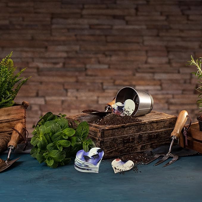 50 pcs Small Seed Paper – Purple Plantable Wildflower Hearts for Bridal Shower, Wedding Gift, Birthday, Mother's Day & Other Milestone Celebrations