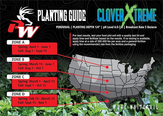 Clover Xtreme | Select Seed Blends | Whitetail Deer & Turkey Perennial Clover Seed Blend | Clover Food Plot Seeds for Deer | Plants 1 Acre | 5 lb Bag