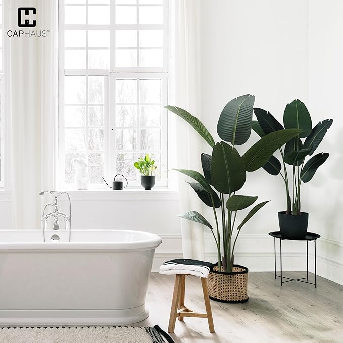 CAPHAUS 6 Feet Artificial Bird of Paradise, 72 Inch with 13 Trunks, Premium UV Resistant Lifelike Fake Plant in Pot with Dried Moss for Office, Indoor/Outdoor Use & Tropical Home Décor