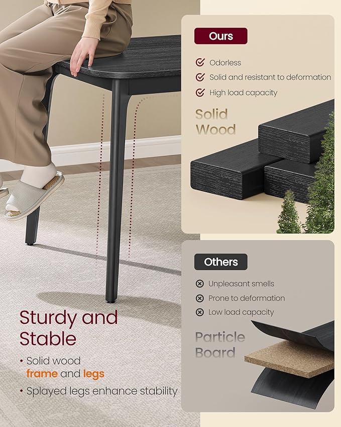 VASAGLE Dining Table for 4/6/8, Extendable Kitchen Table with Tapered Legs, Curved Transitions, for Dining Room, Kitchen, Home Office, Charcoal Gray UKDT090B01V1