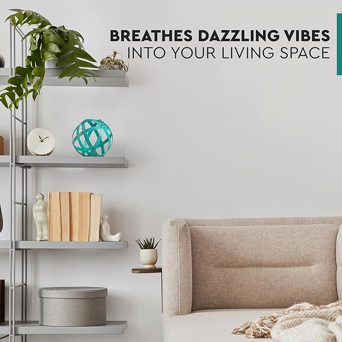 Everydecor Metal Decorative Sphere for Home Decor - Decorative Balls for Shelves, Centerpiece Bowls, Bookshelf - Decoration Orbs Accents for Living Room, Bedroom - Distressed Teal Shelf Spheres