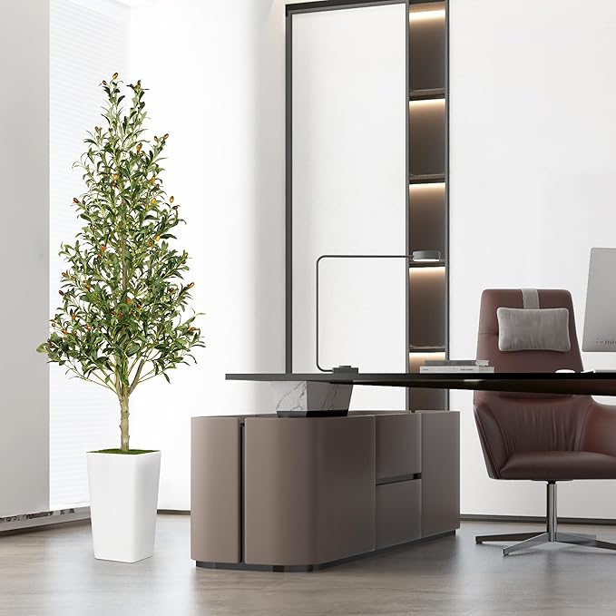 Artificial Olive Tree 6ft with Aesthetic Design Large Tall Fake Plant Faux Silk Floor Plants for Home Living Room Bedroom Office Patio Decor Indoor