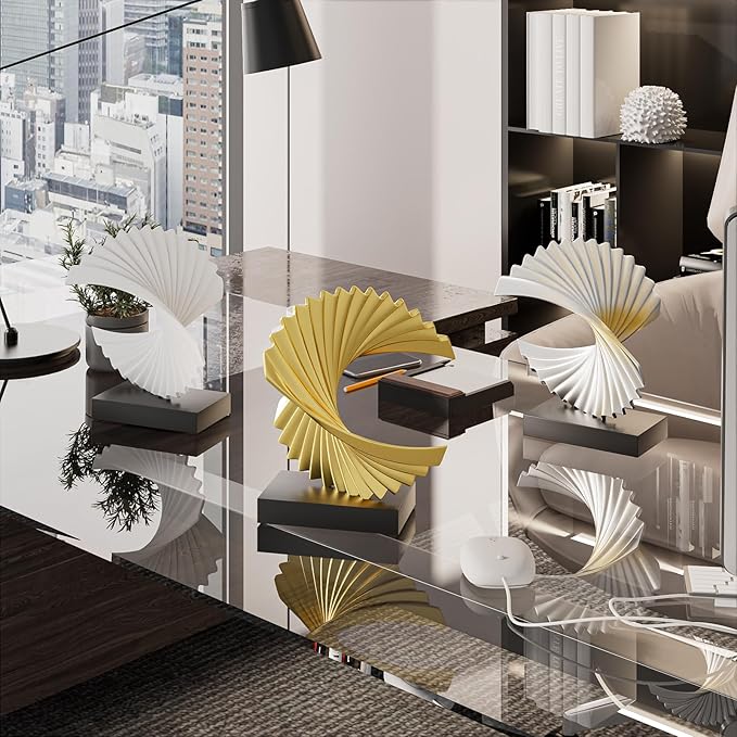 Wave Sculpture, Resin Home Decor Art, Modern Funky Wave Sea Ornament, Abstract Statues, White