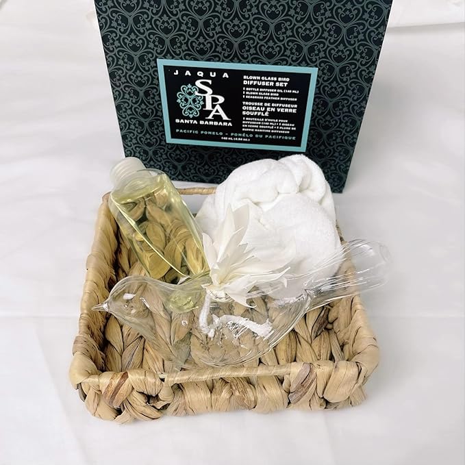 Reed Diffuser for Home – Pacific Pomelo Citrus Scent, Bird-Shaped Hand-Blown Glass Bottle, Long-Lasting Aromatherapy Room Fragrance, Giftable Decorative Diffuser, 5 oz by Jaqua