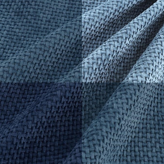 Stellhome Set of 4 Neutral Decorative Throw Pillow Covers Soft Chenille Woven Textured Luxury Accent Cushion Cases for Living Room Couch Bed Sofa Farmhouse Boho Home, 20x20 inch, Neutral Blue