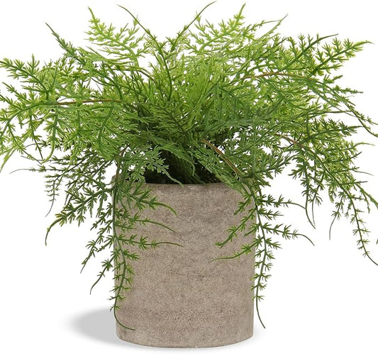 Small Fake Plant Potted Plants Artificial Decor Silk Ferns Plant Faux Plants in Pots for Home Living Room Bedroom Desk Bathroom Window Shelf Farmhouse Decoration