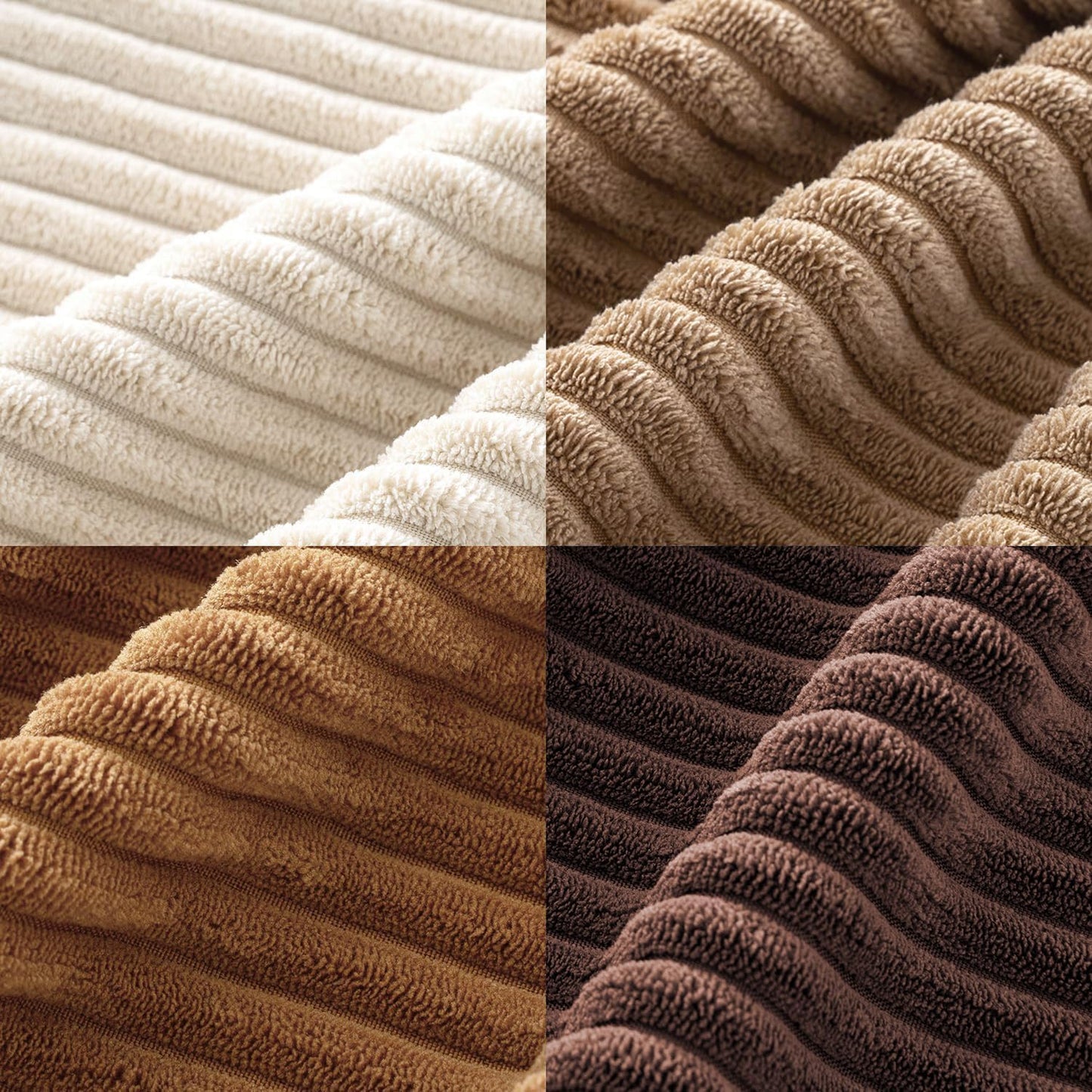 MIULEE Boho Farmhouse Fall Throw Pillow Covers 18x18 Inch Set of 4 Rustic Mordern Neutral Cushion Covers Soft Corduroy Nordic Home Decor for Couch Bed Sofa Living Room Brown