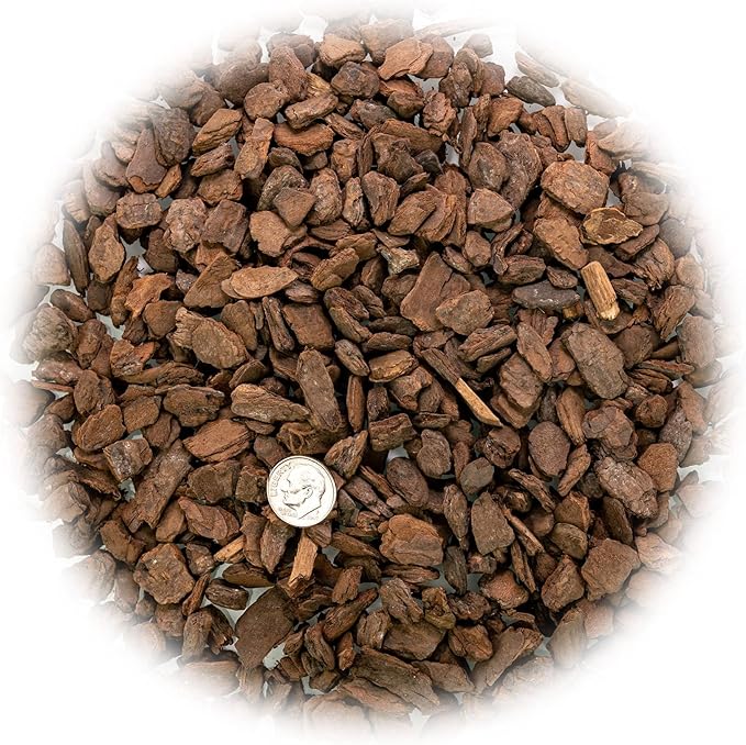 New Zealand Pinus Radiata Bark - Organic Hand Mixed New Zealand Orchiata Pine Bark for Orchids - Medium Chips 9-12mm - 1 Quart Bag