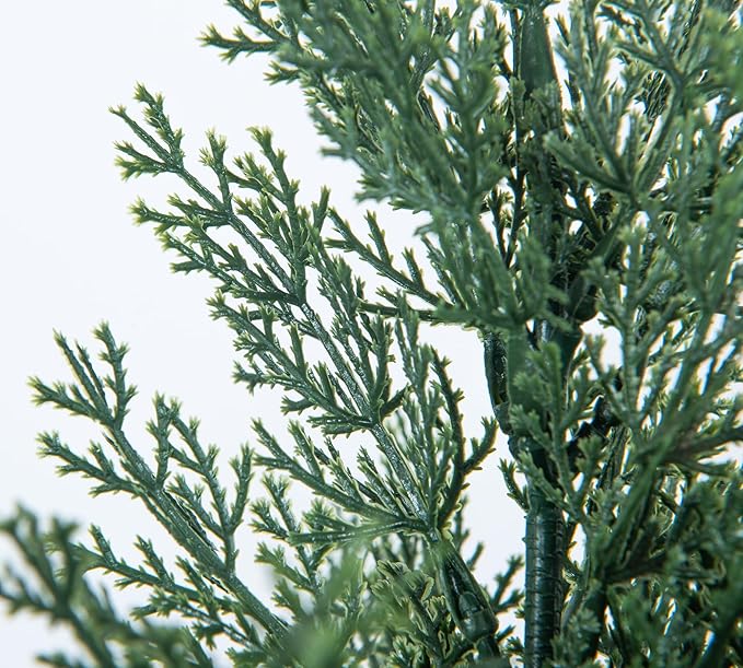 2 Packs 5ft Artificial Cedar Topiary Trees - Fake Boxwood Topiary Cypress Trees Potted Plants, Artificial Plants Shrubs for Home Indoor Outdoor Garden Porch Decor