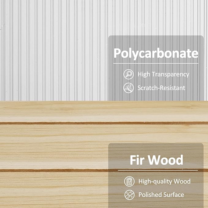 MCombo 2-Tier Wooden Cold Frame Garden Greenhouse Raised Flower Planter Shelf Bed Protection 6057-0160 (Natural)