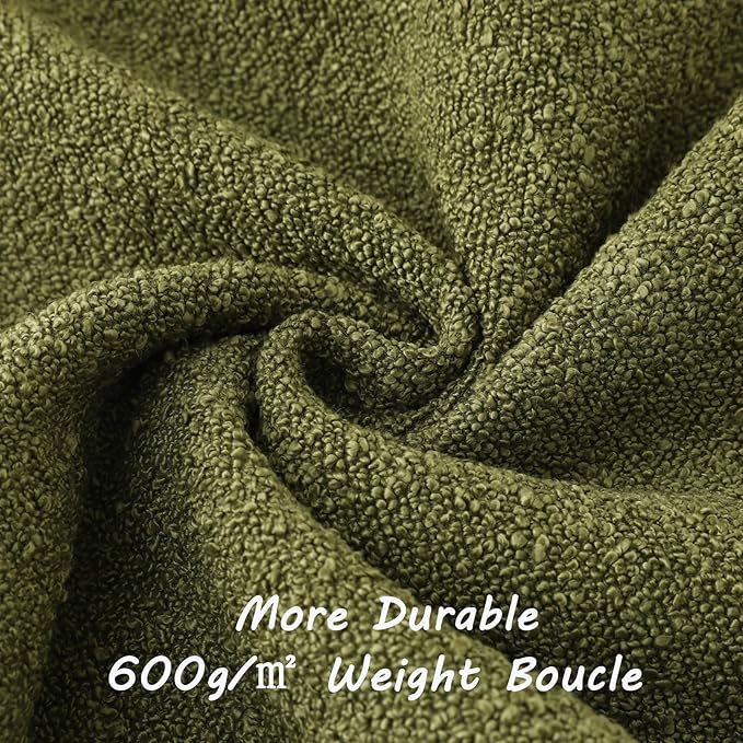 FUTEI Pack of 2 Moss Green Decorative Throw Pillow Covers 24x24 Inch Soft Cozy Solid Boucle Textured European Cushion Case,Modern Home Decor for Couch Bed Living Room