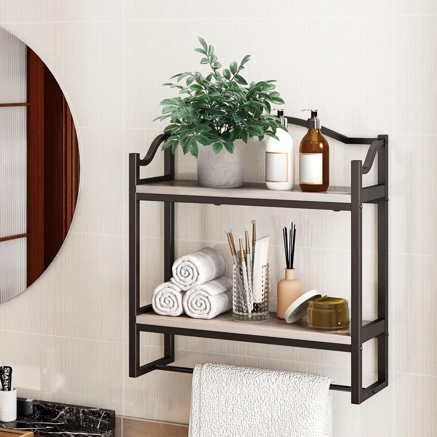 2 Pack Small Fake Plants Potted Artificial Herb Plants for Shelf Desk Home Bathroom Farmhouse Room Coffee Table Decor (Gray Green)