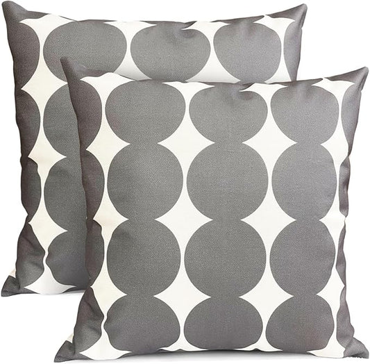 Decorative Throw Pillow Covers Set of 2 Dark Grey Fashion Polka dot Pillow Covers 16x16 Inch Throw Pillow Cover Linen Pillowcase Farmhouse Outdoor Pillow Covers for Couch Sofa Living Room