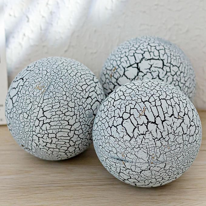 Decorative Orbs for Bowls and Vases, Set of 3, 4 inches, Coffee Table Decor Balls, Table Centerpiece Decorations