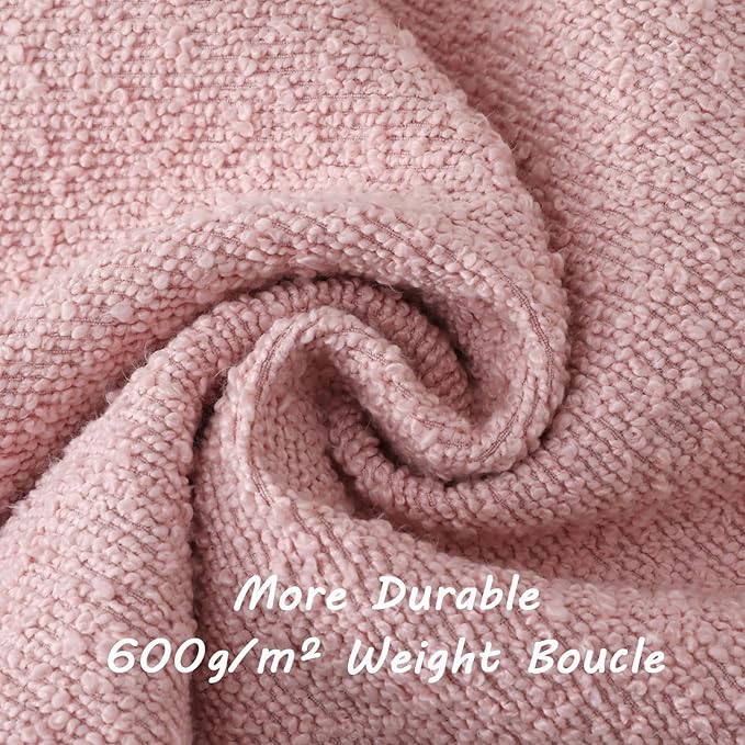 FUTEI Pack of 2 Pink Decorative Throw Pillow Covers 18x18 Inch Soft Cozy Solid Boucle Textured Cushion Case,Modern Home Decor for Couch Bed Living Room