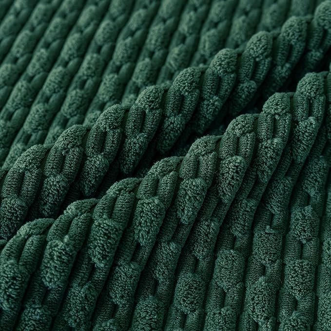 Set of 4 Dark Green Decorative Throw Pillow Covers 12x20 Inch Corduroy Pillow Covers for Bed Couch Sofa Living Room Soft Cushion Cases