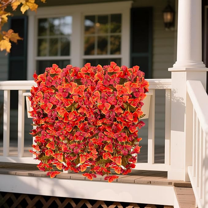 2 pcs Artificial Faux Bougainvillea Fall Flowers Plants for Outdoor Outside Decoration, Fake Silk UV Resistant Long Trailing Vines for Front Door Porch Planter Balcony Decor